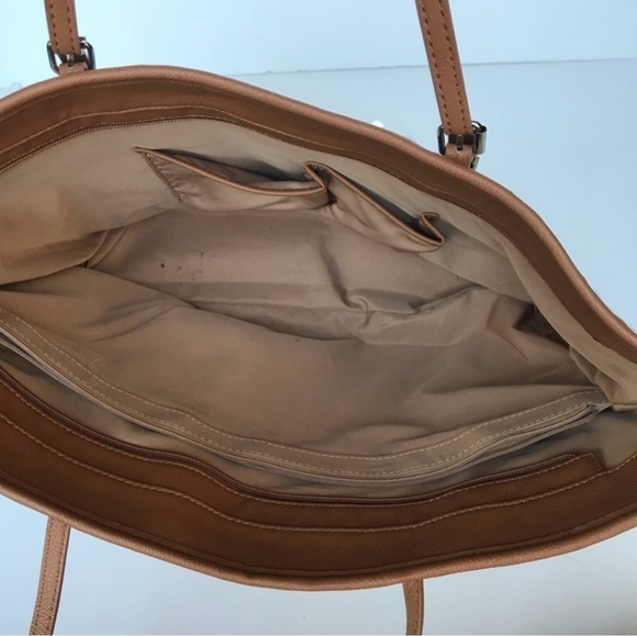 Nine West 3-section shoulder bag clear sequin floral zip top purse, multicolor - Picture 5 of 9